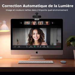 Uvert webcam 2k 30fps caméra usb pc deux micro mise au point fixe angle réglable correction lumière plug play windows macos linu