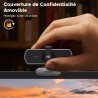 Uvert webcam 2k 30fps caméra usb pc deux micro mise au point fixe angle réglable correction lumière plug play windows macos linu
