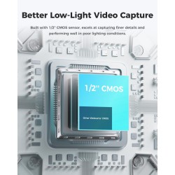 OBSBOT Meet 2 - Webcam 4K pour PC avec Capteur 1/2", Cadrage et Autofocus AI, Mode Beauté, Lightweight, HDR, Webcam avec Microph