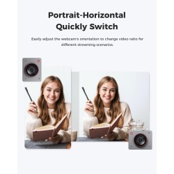 OBSBOT Meet 2 - Webcam 4K pour PC avec Capteur 1/2", Cadrage et Autofocus AI, Mode Beauté, Lightweight, HDR, Webcam avec Microph
