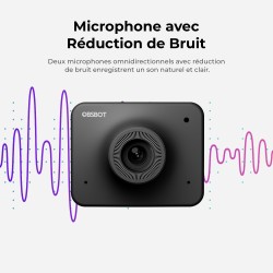 OBSBOT Meet 1080P 60FPS Webcam, Full HD avec Autofocus Et Cadrage AI, Remplacement D’Arrière-Plan, HDR, FOV Réglable, Webcam pou