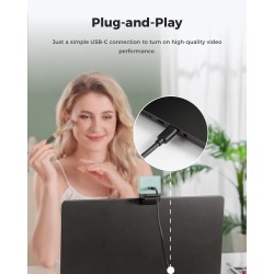 OBSBOT Meet 2 - Webcam 4K pour PC avec Capteur 1/2", Cadrage et Autofocus AI, Mode Beauté, Lightweight, HDR, Webcam avec Microph