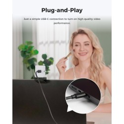 OBSBOT Meet 2 - Webcam 4K pour PC avec Capteur 1/2", Cadrage et Autofocus AI, Mode Beauté, Lightweight, HDR, Webcam avec Microph