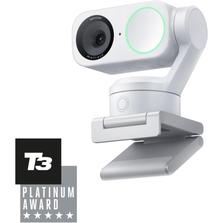 Insta360 Link 2 - Webcam 4K pour PC/Mac, capteur 1/2", Suivi par l'IA, HDR, Micro à réduction de Bruit, contrôle gestuel, pour L