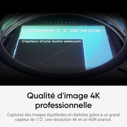 Insta360 Link 2 - Webcam 4K pour PC/Mac, capteur 1/2", Suivi par l'IA, HDR, Micro à réduction de Bruit, contrôle gestuel, pour L