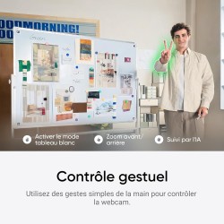 Insta360 Link 2 - Webcam 4K pour PC/Mac, capteur 1/2", Suivi par l'IA, HDR, Micro à réduction de Bruit, contrôle gestuel, pour L