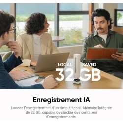 Insta360 wave – haut-parleur ia, bleutooth, enregistreur vocal, 8 micros réduction du bruit, beamforming, transcription et résum