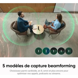 Insta360 wave – haut-parleur ia, bleutooth, enregistreur vocal, 8 micros réduction du bruit, beamforming, transcription et résum