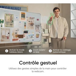 Insta360 Link 2 Kit tripode- Webcam 4K pour PC/Mac, capteur 1/2", Suivi par l'IA, HDR, Micro à réduction de Bruit, contrôle gest