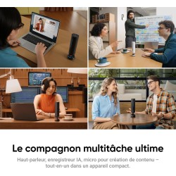 Insta360 wave – haut-parleur ia, bleutooth, enregistreur vocal, 8 micros réduction du bruit, beamforming, transcription et résum