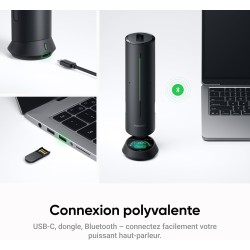 Insta360 wave – haut-parleur ia, bleutooth, enregistreur vocal, 8 micros réduction du bruit, beamforming, transcription et résum