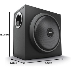 Trust Yuri Système d'Enceintes PC 2.1 avec Caisson de Basses en Bois (Puissance de Crête de 120 W, Commande de Volume Filaire av
