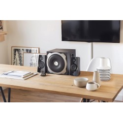 Trust Tytan Enceinte PC 2.1 avec Caisson de Basses, 120 W, Gestion Intelligente de l’Alimentation, Contrôle du Volume Filaire, S