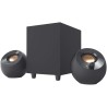 Creative Pebble Plus Enceintes de Bureau Haut-Parleurs Alimentés par USB 2.1 avec Caisson de Basse Downfire, Champ Lointain pour