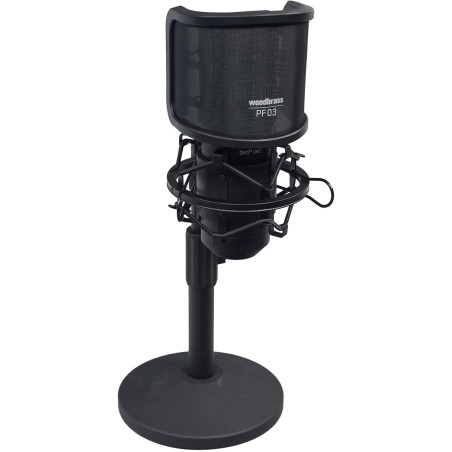 WOODBRASS Bird UM1 Pack Podcast Noir - Microphone USB Cardioïde à Condensateur PC et Mac pour Broadcast et Enregistrement Stream