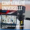 WOODBRASS Bird UM1 Pack Podcast Noir - Microphone USB Cardioïde à Condensateur PC et Mac pour Broadcast et Enregistrement Stream