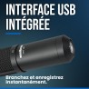 WOODBRASS Bird UM1 Pack Podcast Noir - Microphone USB Cardioïde à Condensateur PC et Mac pour Broadcast et Enregistrement Stream