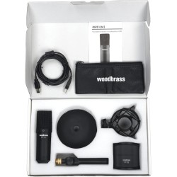 WOODBRASS Bird UM1 Pack Podcast Noir - Microphone USB Cardioïde à Condensateur PC et Mac pour Broadcast et Enregistrement Stream