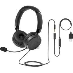 Amazon Basics Casque d'ordinateur filaire avec microphone, pliable, taille unique, noir