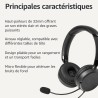 Amazon Basics Casque d'ordinateur filaire avec microphone, pliable, taille unique, noir
