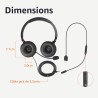 Amazon Basics Casque d'ordinateur filaire avec microphone, pliable, taille unique, noir