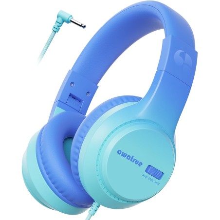 Casque Audio Enfant, 74/85/94dB Volume Sécurisé Casque Filaire Enfant, Son Stéréo, Pliable, 3.5 mm Jack Over Ear Casque pour Enf