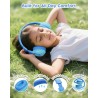 Casque Audio Enfant, 74/85/94dB Volume Sécurisé Casque Filaire Enfant, Son Stéréo, Pliable, 3.5 mm Jack Over Ear Casque pour Enf