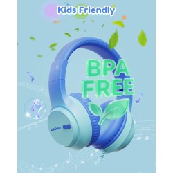 Casque Audio Enfant, 74/85/94dB Volume Sécurisé Casque Filaire Enfant, Son Stéréo, Pliable, 3.5 mm Jack Over Ear Casque pour Enf