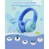 Casque Audio Enfant, 74/85/94dB Volume Sécurisé Casque Filaire Enfant, Son Stéréo, Pliable, 3.5 mm Jack Over Ear Casque pour Enf