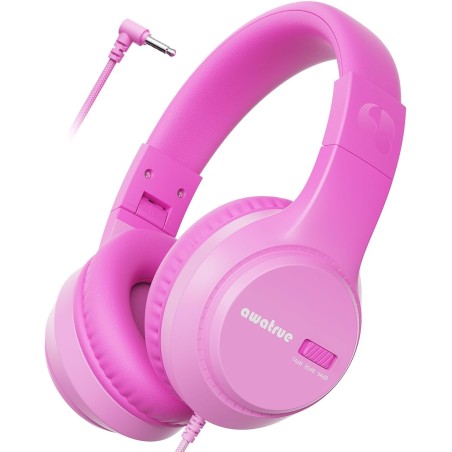Casque Audio Enfant, 74/85/94dB Volume Sécurisé Casque Filaire Enfant, Son Stéréo, Pliable, 3.5 mm Jack Over Ear Casque pour Enf