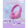 Casque Audio Enfant, 74/85/94dB Volume Sécurisé Casque Filaire Enfant, Son Stéréo, Pliable, 3.5 mm Jack Over Ear Casque pour Enf