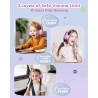 Casque Audio Enfant, 74/85/94dB Volume Sécurisé Casque Filaire Enfant, Son Stéréo, Pliable, 3.5 mm Jack Over Ear Casque pour Enf