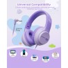 Casque Audio Enfant, 74/85/94dB Volume Sécurisé Casque Filaire Enfant, Son Stéréo, Pliable, 3.5 mm Jack Over Ear Casque pour Enf