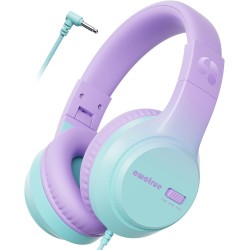 Casque Audio Enfant, 74/85/94dB Volume Sécurisé Casque Filaire Enfant, Son Stéréo, Pliable, 3.5 mm Jack Over Ear Casque pour Enf