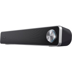Trust Arys Enceinte PC, 12 Watt, Barre de Son PC, Alimentation USB, Jack 3,5 mm, Haut Parleur pour Ordinateur Portable, Tablette