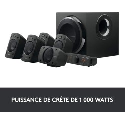 Logitech Z906 Système de Haut-Parleurs avec Son Surround 5.1, Certifié THX, Dolby & DTS, 1000 Watts en Puissance, Multi-Disposit