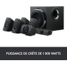 Logitech Z906 Système de Haut-Parleurs avec Son Surround 5.1, Certifié THX, Dolby & DTS, 1000 Watts en Puissance, Multi-Disposit