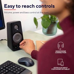 Trust Tytan Enceinte PC 2.0 pour Ordinateur, 36 Watt, Jack 3.5 mm, Alimentation USB, Speaker avec Connexion Line-in pour Tablett