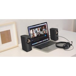 Creative t60 2.0 enceintes pc hi-fi compactes hauts parleurs bleutooth 5.0, audio usb-c, aux 3,5 mm, puissance de crête 60w, pou