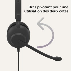 Jabra Evolve 10, Casque d'écoute de Bureau, Microphone à réduction de Bruit, Conception compacte et légère, Bras pivotant à 270 