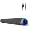 SOULION R30 Enceinte PC, Haut Parleur pour Ordinateur Alimenté par USB, 3.5mm AUX, LED colorées avec Bouton de Commutation, Barr