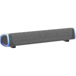 SOULION R30 Enceinte PC, Haut Parleur pour Ordinateur Alimenté par USB, 3.5mm AUX, LED colorées avec Bouton de Commutation, Barr