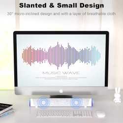 SOULION R30 Haut-parleurs d'ordinateur Portables alimentés par USB de 3,5 mm avec lumières LED colorées avec Bouton Interrupteur