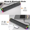 Soulion r30 plus enceintes pc, haut-parleur d'ordinateur alimenté par usb, bleutooth 5.3, barre de son pour pc, lumières led, en