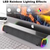 Soulion r30 plus enceintes pc, haut-parleur d'ordinateur alimenté par usb, bleutooth 5.3, barre de son pour pc, lumières led, en