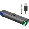 Haut-Parleur USB, Barre de Son HPYLIF H PC, Haut-Parleur de Jeu pour Ordinateur avec Son stéréo Surround, Filaire pour Ordinateu