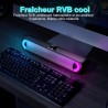 Haut-Parleur USB, Barre de Son HPYLIF H PC, Haut-Parleur de Jeu pour Ordinateur avec Son stéréo Surround, Filaire pour Ordinateu