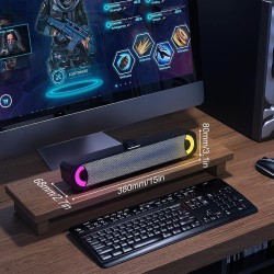Haut-Parleur USB, Barre de Son HPYLIF H PC, Haut-Parleur de Jeu pour Ordinateur avec Son stéréo Surround, Filaire pour Ordinateu