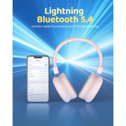 Casque bleutooth sans fil enfant, casque audio enfant avec jack, casque bleutooth 5.4 pliable, volume limité 85/94db, 50 heures 