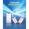 Casque bleutooth sans fil enfant, casque audio enfant avec jack, casque bleutooth 5.4 pliable, volume limité 85/94db, 50 heures 